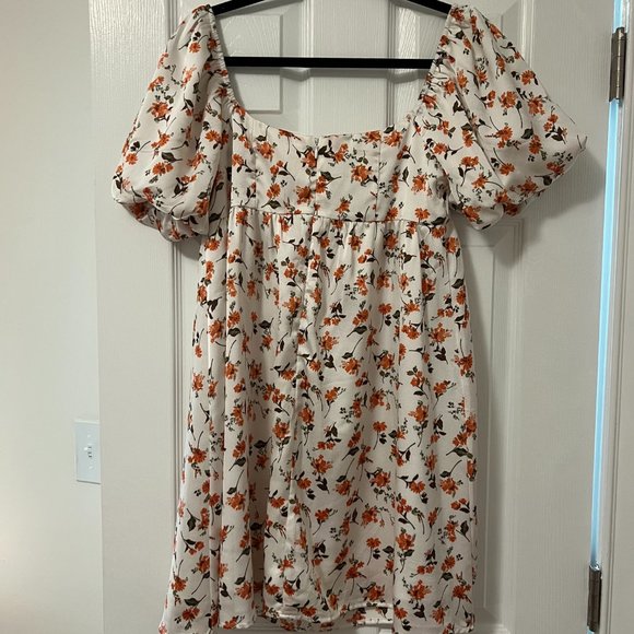Floral Square Neck Mini Dress - Picture 2 of 2